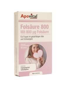 قرص فولیک اسید 800 آپوویتال 30 عددی