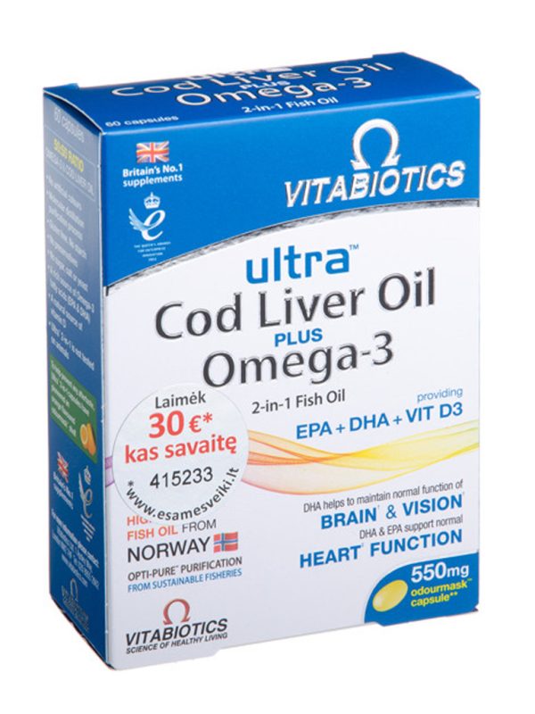 کپسول اولترا روغن کبد ماهی ویتابیوتیکس 60 عددی - Image 2