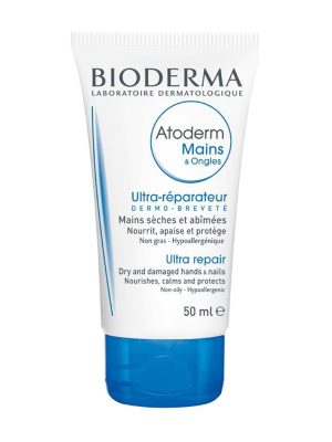 کرم ترمیم کننده دست و ناخن بایودرما مدل Atoderm Mains & Ongles با حجم 50 میلی لیتر
