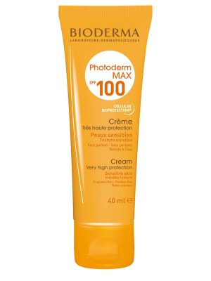 کرم ضد آفتاب بی رنگ بایودرما مدل Photoderm Max SPF100 مناسب پوست خشک و معمولی حجم 40 میلی لیتر