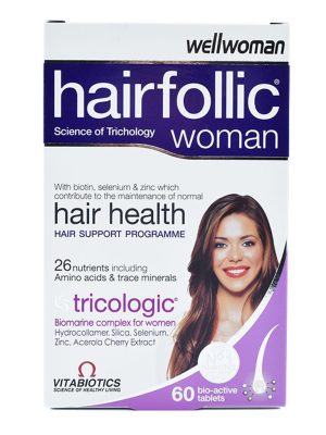 قرص هیرفولیک وومن ویتابیوتیکس مدل Hairfollic Woman مخصوص بانوان 60 عددی