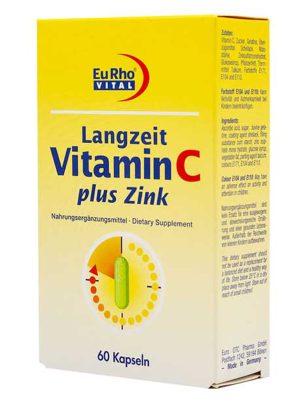 کپسول ویتامین C و زینک یوروویتال 10 میلی گرم 60 عددی