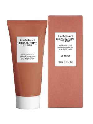 ژل اسکراب دو کاره کامفورت زون سری Body Strategist مدل Peel حجم 200 میلی لیتر