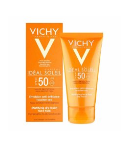 فلوئید ضد آفتاب ایده آل سولای SPF50 ویشی مدل درای تاچ مناسب پوست چرب و مختلط حجم 50 میلی لیتر