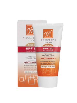 کرم ضد آفتاب و ضد چروک مای با رنگ بژ طبيعی و SPF50 حجم 50 میلی لیتر