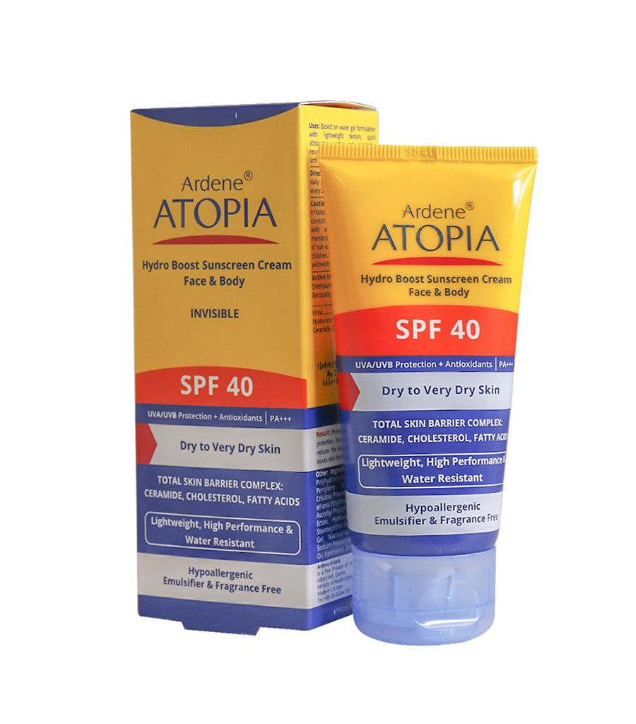1-703.jpg کرم ضد آفتاب بی رنگ آتوپیا آردن SPF40 مناسب پوست خشک 50 گرمی - Image 1