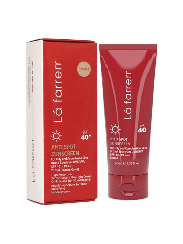 کرم ضد آفتاب و ضد لک رنگی SPF40 پوست چرب لافارر با حجم 40 میلی لیتر - Image 2