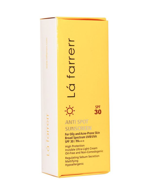 کرم ضد آفتاب و ضد لک بی رنگ لافارر SPF50 مخصوص پوست چرب با حجم 40 میلی لیتر - Image 2