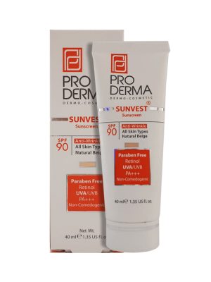 کرم ضد آفتاب و ضد چروک پرودرما SPF90 بژ طبیعی با حجم 40 میلی لیتر