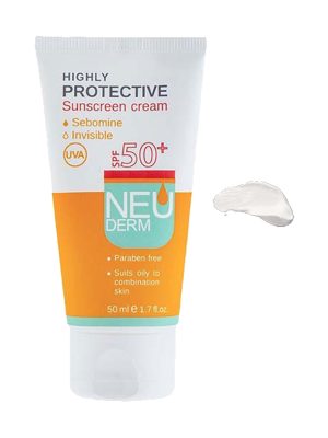 کرم ضد آفتاب فاقد چربی هایلی پروتکتیو نئودرم +SPF50 بی رنگ مناسب پوست های مختلط و چرب 50 میلی لیتر