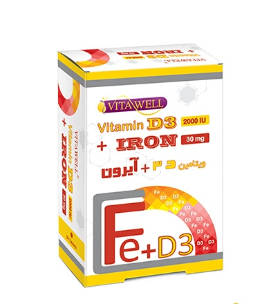 2022-05-102000.00.53.jpg قرص ویتامین د3 پلاس آیرون ویتاول 30 عددی - Image 1
