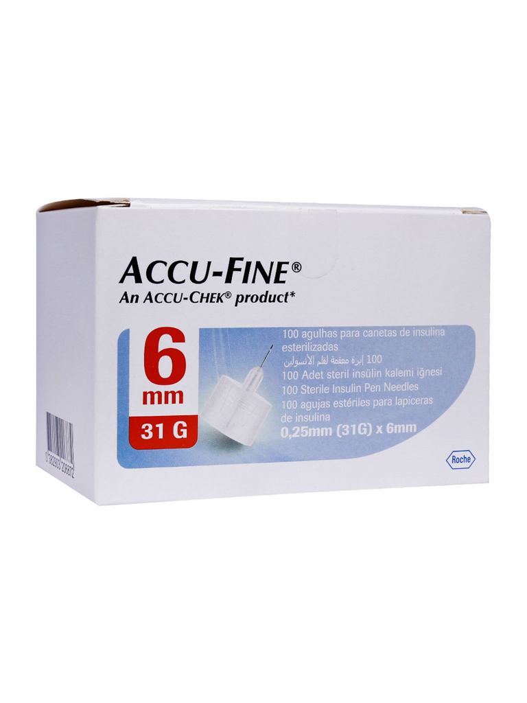 Accu-Fine-insulin-pen-needle-6-mm.jpg سوزن تزریق انسولین اکیو فاین 6 میلی متری - Image 1