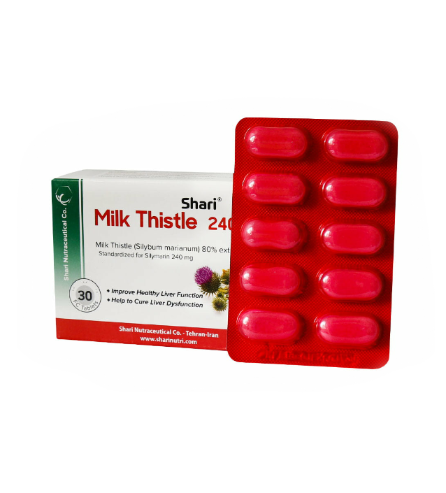 P_Milk20thistle240.jpg.png قرص میلک تیستل شاری 240 میلی گرم 30 عددی - Image 1
