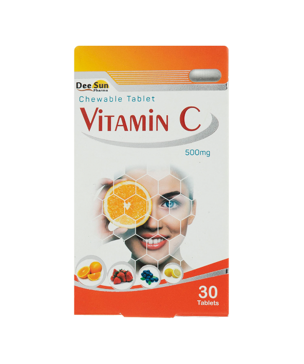 P_Vitamin20C1.jpg.png قرص جویدنی ویتامین ث 500 میلی گرم دی سان فارما طعم پرتقال 30 عددی - Image 1