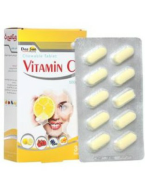 قرص جویدنی ویتامین ث 500 میلی گرم دی سان فارما طعم لیمو 30 عددی