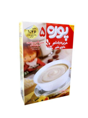 پودر حریره بادام حاوی شیر پوره 5 40 گرم بسته 6 عددی