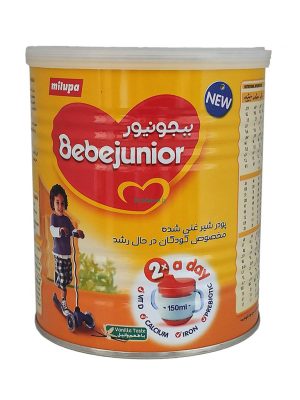 شیر خشک ببجونیور میلوپا با طعم وانیل 400 گرم