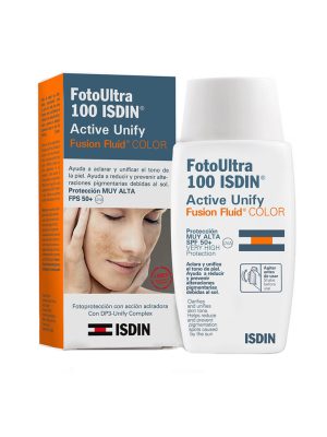 فلوئید ضد آفتاب رنگی +SPF 50 ایزدین مدل فوتو اولترا اکتیو یونیفای مناسب انواع پوست حجم 50 میلی لیتر