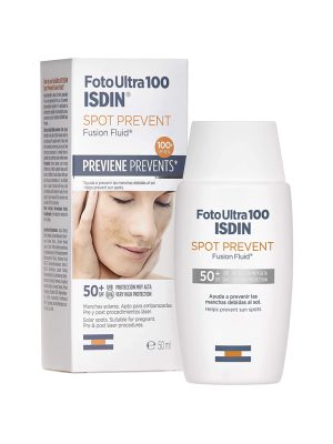 فلوئید ضد آفتاب اسپات پریونت +SPF50 ایزدین مناسب انواع پوست حجم 50 میلی لیتر