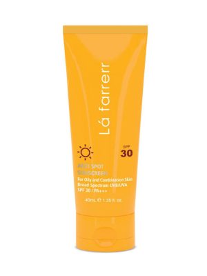 کرم ضد آفتاب و ضد لک بی رنگ لافارر SPF50 مخصوص پوست چرب با حجم 40 میلی لیتر