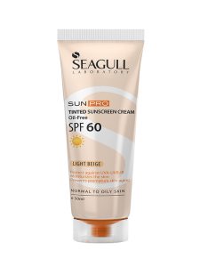 کرم ضدآفتاب رنگی فاقد چربی سی گل بژ روشن SPF60 حجم 50 میلی لیتر