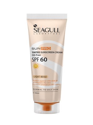کرم ضدآفتاب رنگی فاقد چربی سی گل بژ روشن SPF60 حجم 50 میلی لیتر