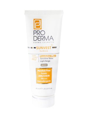 کرم ضد آفتاب مینرال رنگی پرودرما +SPF40 بژ تیره مناسب پوست های حساس حجم 40 میلی لیتر