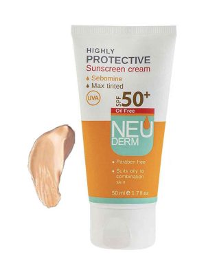 کرم ضد آفتاب فاقد چربی هایلی پروتکتیو نئودرم +SPF50 بژ تیره مناسب پوست های مختلط و چرب 50 میلی لیتر