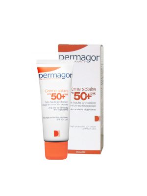 کرم ضد آفتاب بی رنگ SPF50 درماگور حجم 50 میلی لیتر