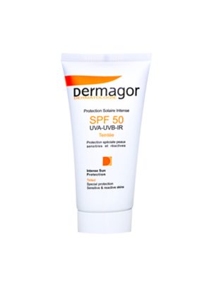 کرم ضد آفتاب فاقد چربی SPF50 رنگی درماگور حجم 50 میلی لیتر