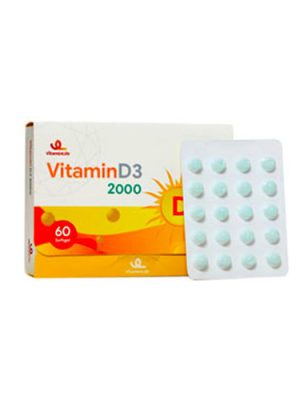 سافت ژل ویتامین د3 2000 واحدی ویتامین لایف 60 عددی