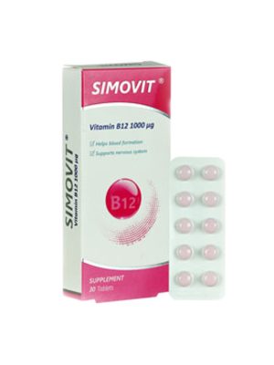 قرص ویتامین ب 12 سیموویت سیمرغ دارو عطار 1000 میکروگرم 30 عددی