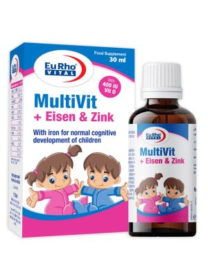 قطره مولتی ویت آیزن و زینک یوروویتال حجم 30 میلی لیتر