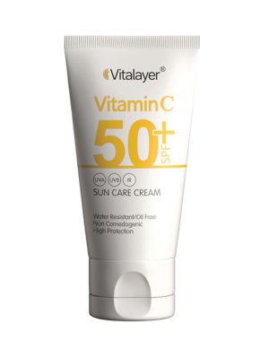 کرم ضد آفتاب +SPF50 حاوی ویتامین C ویتالیر بی رنگ حجم 40 میلی لیتر
