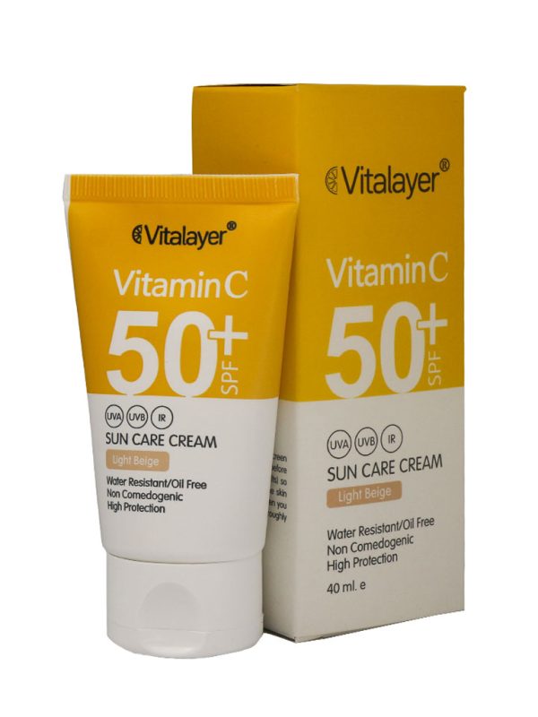 کرم ضد آفتاب +SPF50 حاوی ویتامین C ویتالیر رنگ بژ روشن حجم 40 میلی لیتر - Image 2
