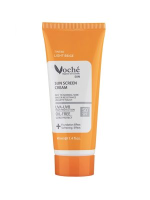 کرم ضد آفتاب رنگی مناسب پوست خشک SPF50 وچه بژ روشن حجم 40 میلی لیتر