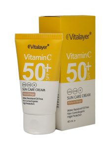 کرم ضد آفتاب +SPF50 حاوی ویتامین C ویتالیر رنگ بژ طبیعی حجم 40 میلی لیتر - Image 2