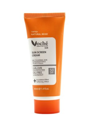 کرم ضد آفتاب رنگی مناسب پوست خشک SPF50 وچه بژ طبیعی حجم 40 میلی لیتر