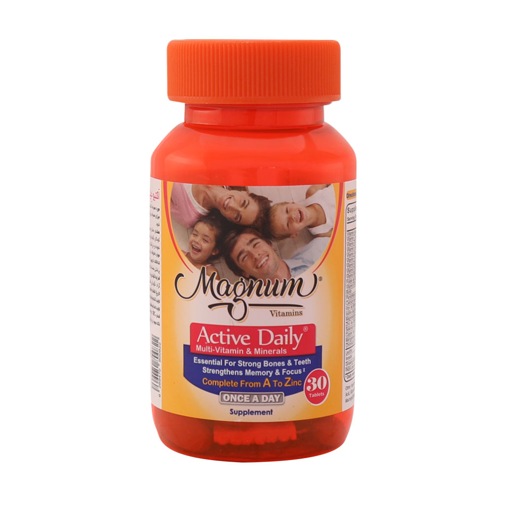 Magnum-Vitamins-Active-Daily-30-Tablets قرص اکتیو دیلی مگنوم ویتامینز ۳۰ عددی - Image 1