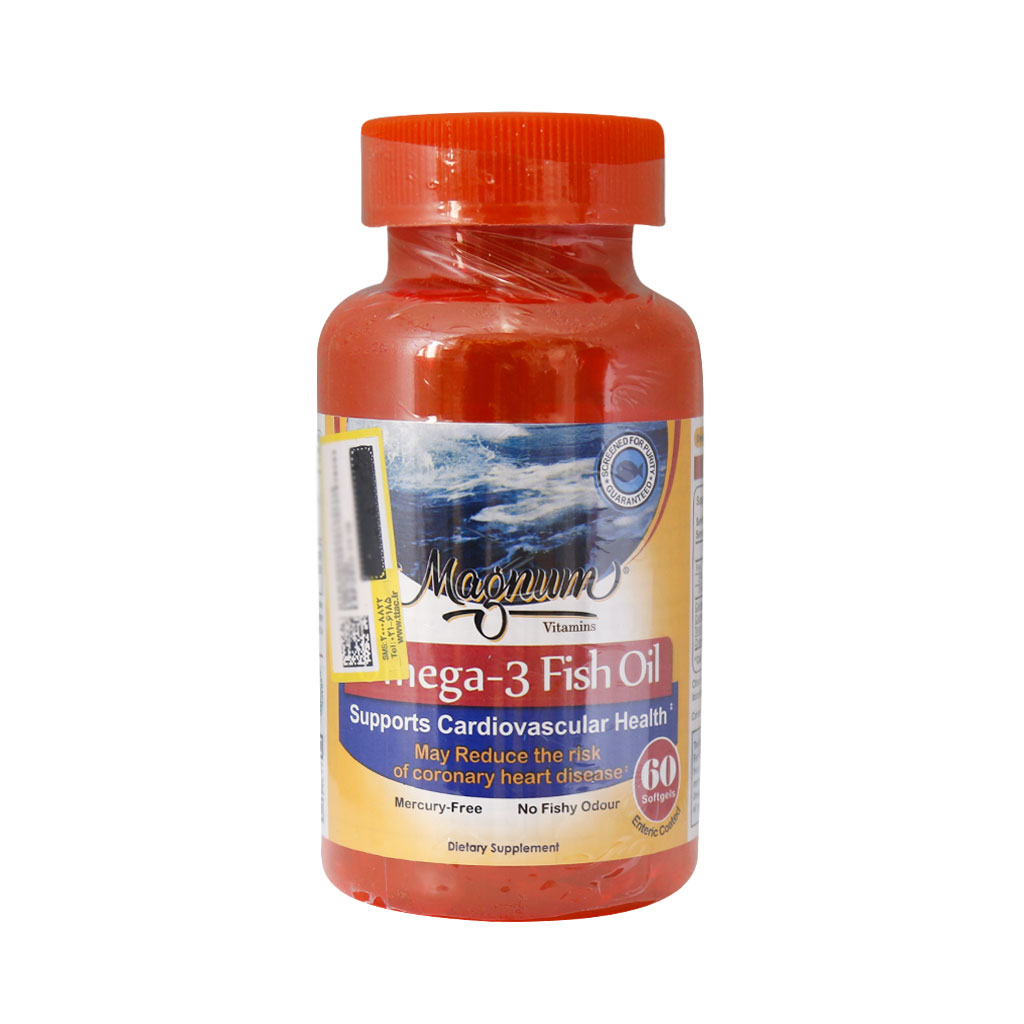 Magnum-Vitamins-Omega-3-Fish-Oil-Softgel سافت ژل امگا ۳ فیش اویل مگنوم ویتامینز ۶۰ عددی - Image 1
