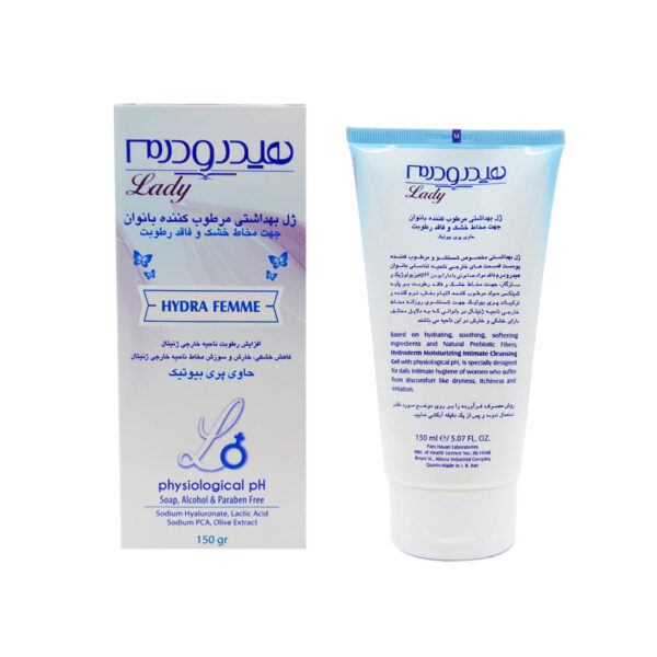 ژل بهداشتی مرطوب کننده بانوان هیدرودرم Hydra femme حجم ۱۵۰ گرم - Image 3