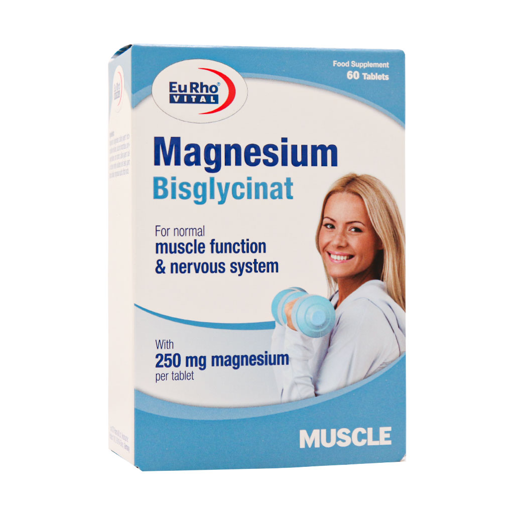 Eurho-Vital-Magnesium-Bisglycinat-60-Tabs قرص منیزیم بیس گلایسینات یوروویتال ۶۰ عددی - Image 1