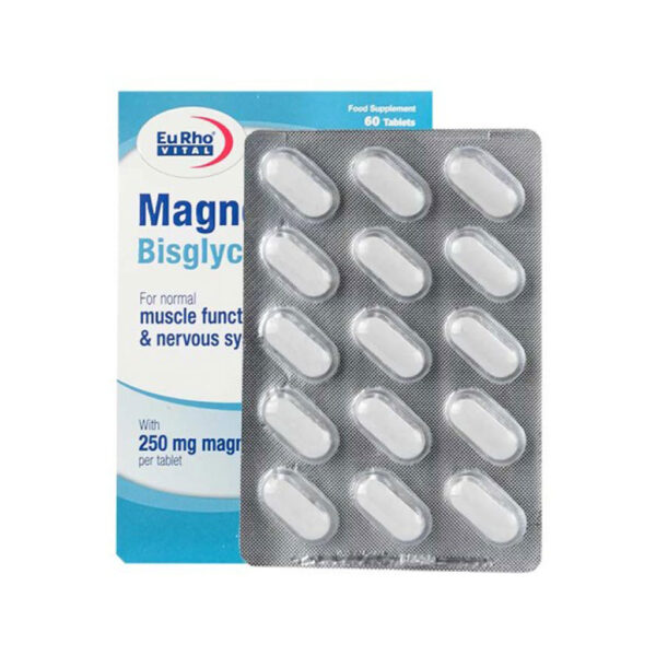 قرص منیزیم بیس گلایسینات یوروویتال ۶۰ عددی - Image 2